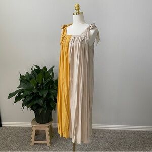 Elegant Two-Tone Yellow and Cream Dress